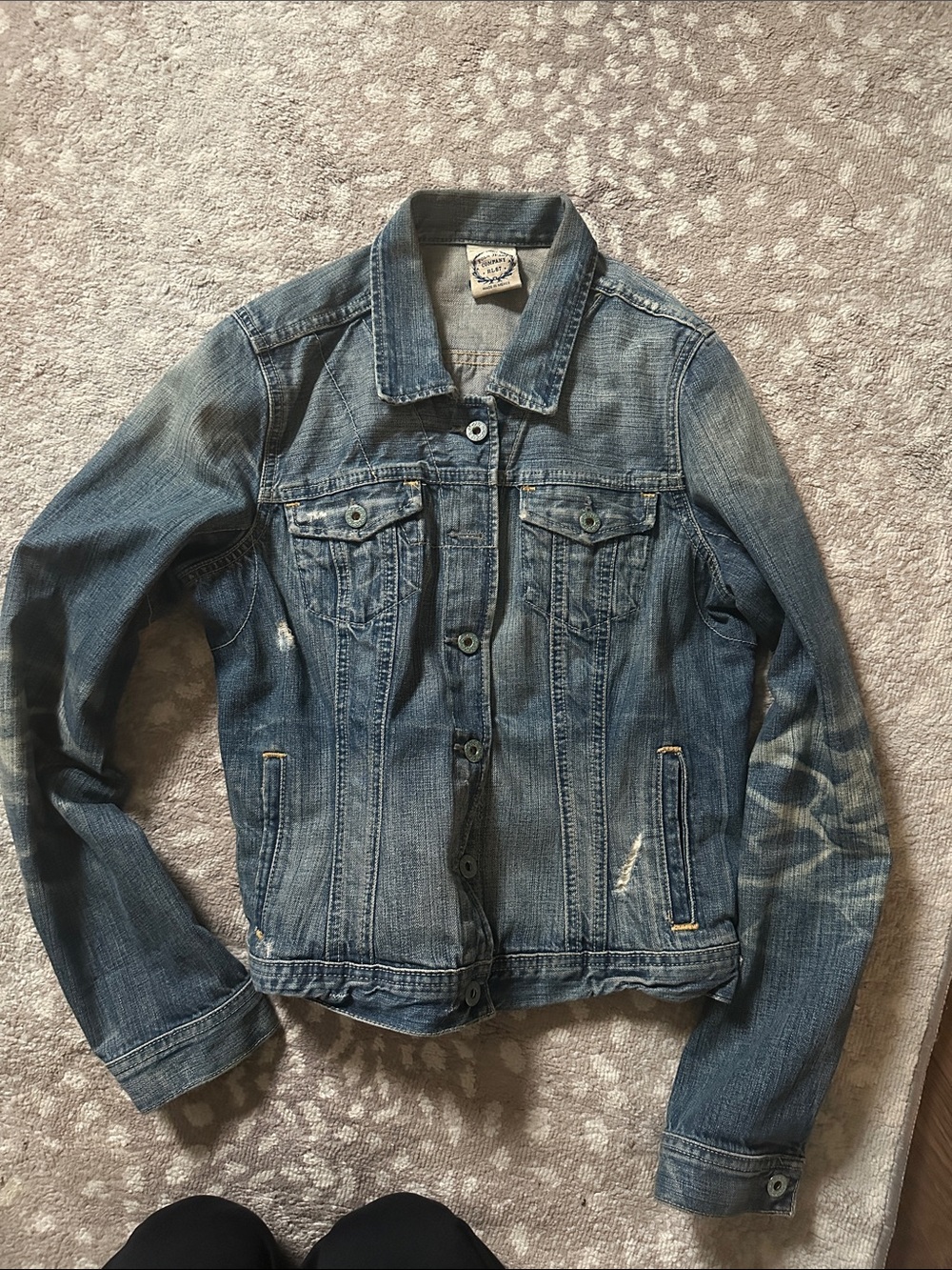 Vintage RL Polo Jeans Women's Denim Jacket - Distressed Blue